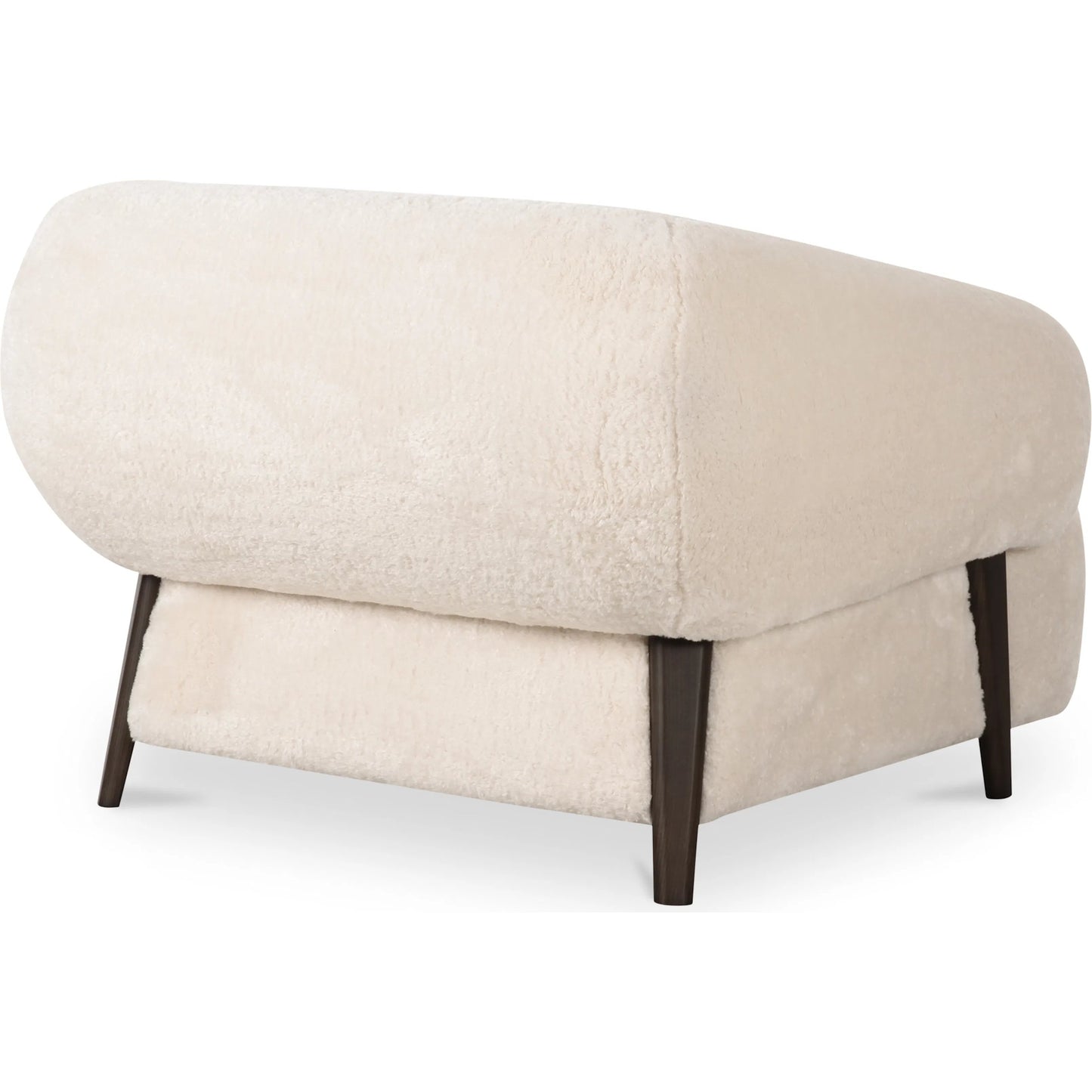 002 SI-2367969 | Additional Silo | Devlin Lounge Chair by Moe's Home Collection in cream faux fur. Made from upholstery: 100% polyester, ash wood leg, foam, fiber seat, plywood frame in a transitional style.