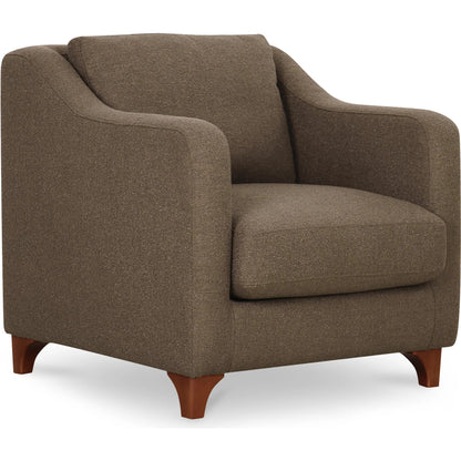 Hewitt Accent Chair Stripe by Moe's Home Collection in beige stripe. Made from upholstery: 100% polyester, birch wood leg, foam, fiber seat, plywood frame in a transitional style.