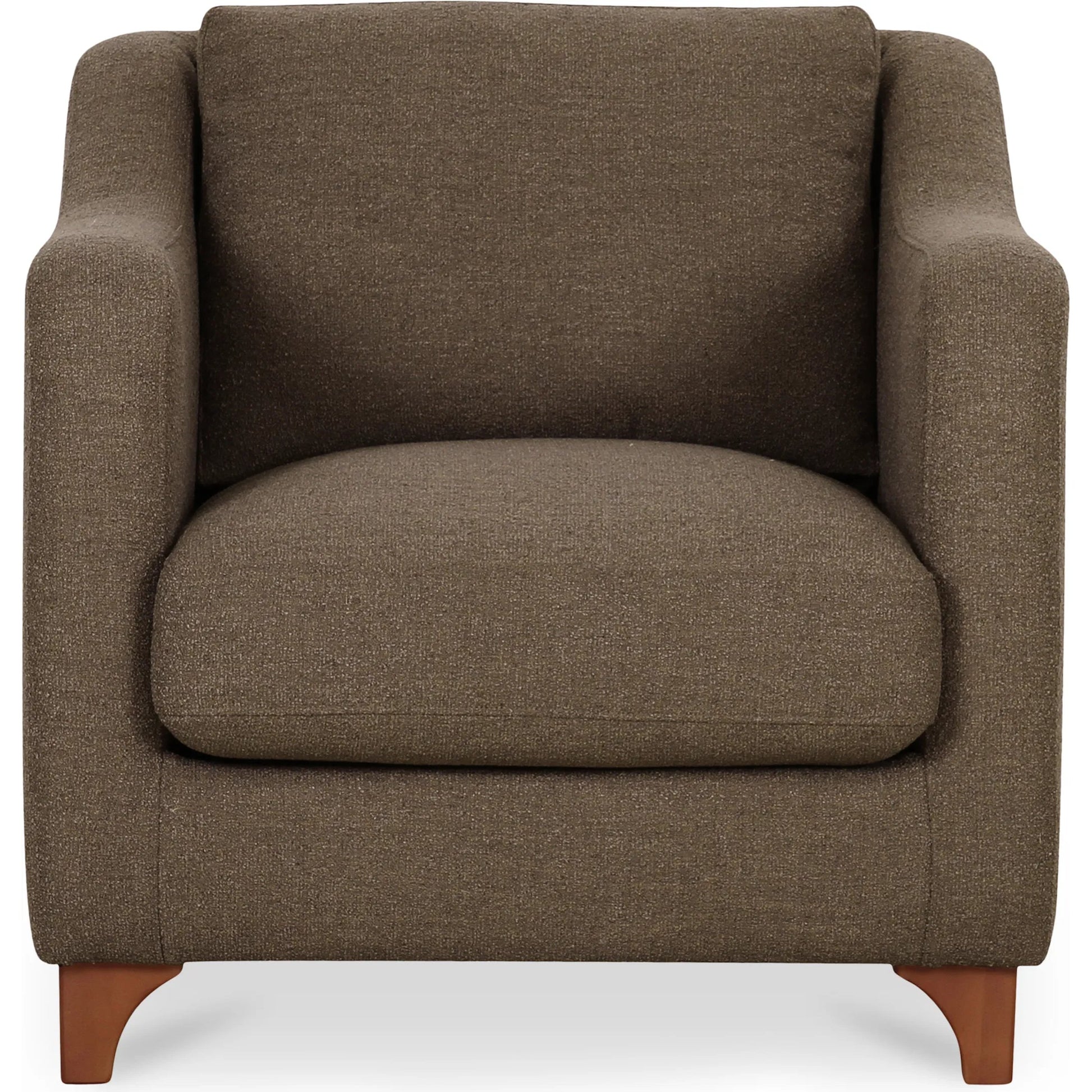 Hewitt Accent Chair Stripe by Moe's Home Collection in beige stripe. Made from upholstery: 100% polyester, birch wood leg, foam, fiber seat, plywood frame in a transitional style.