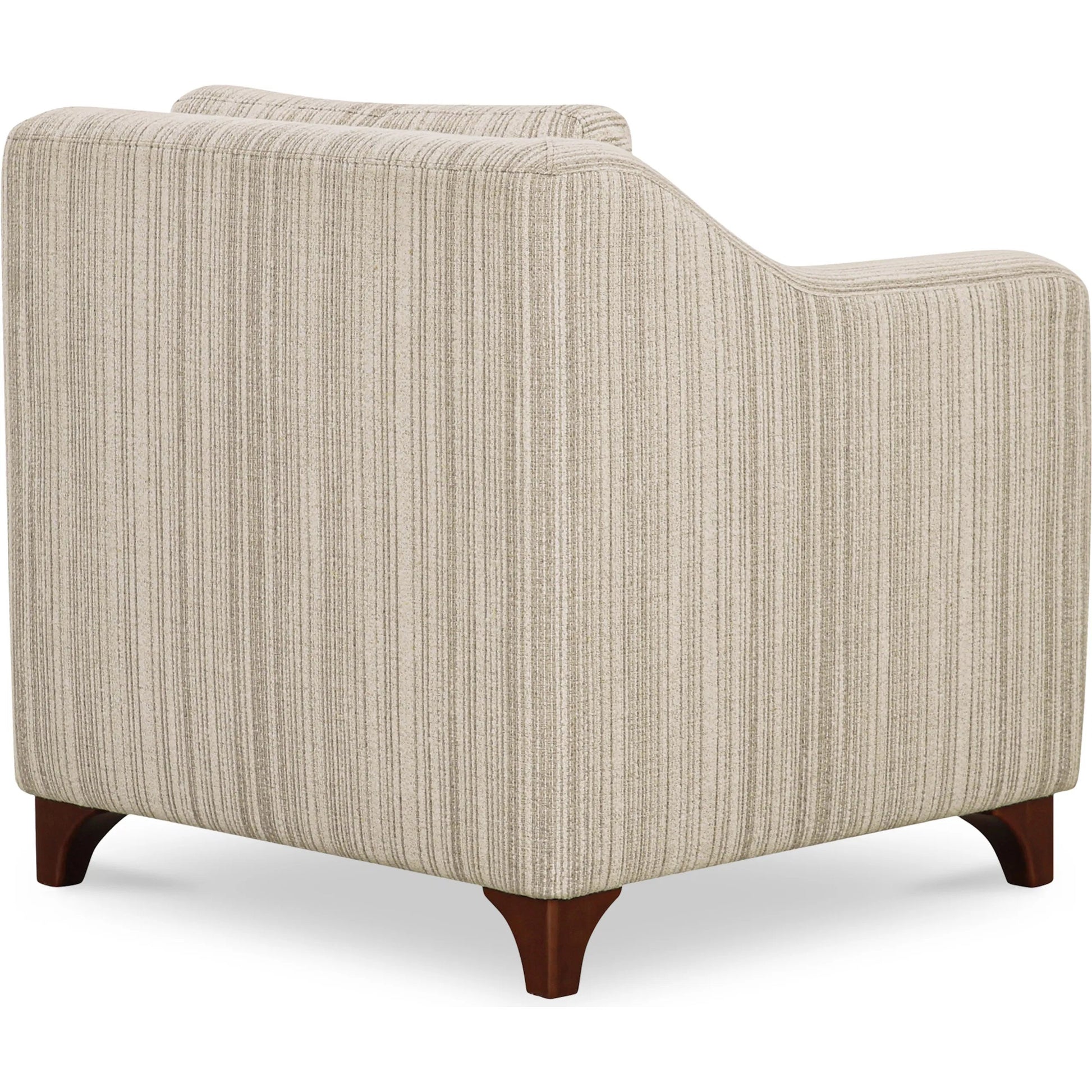 Hewitt Accent Chair Stripe by Moe's Home Collection in beige stripe. Made from upholstery: 100% polyester, birch wood leg, foam, fiber seat, plywood frame in a transitional style.