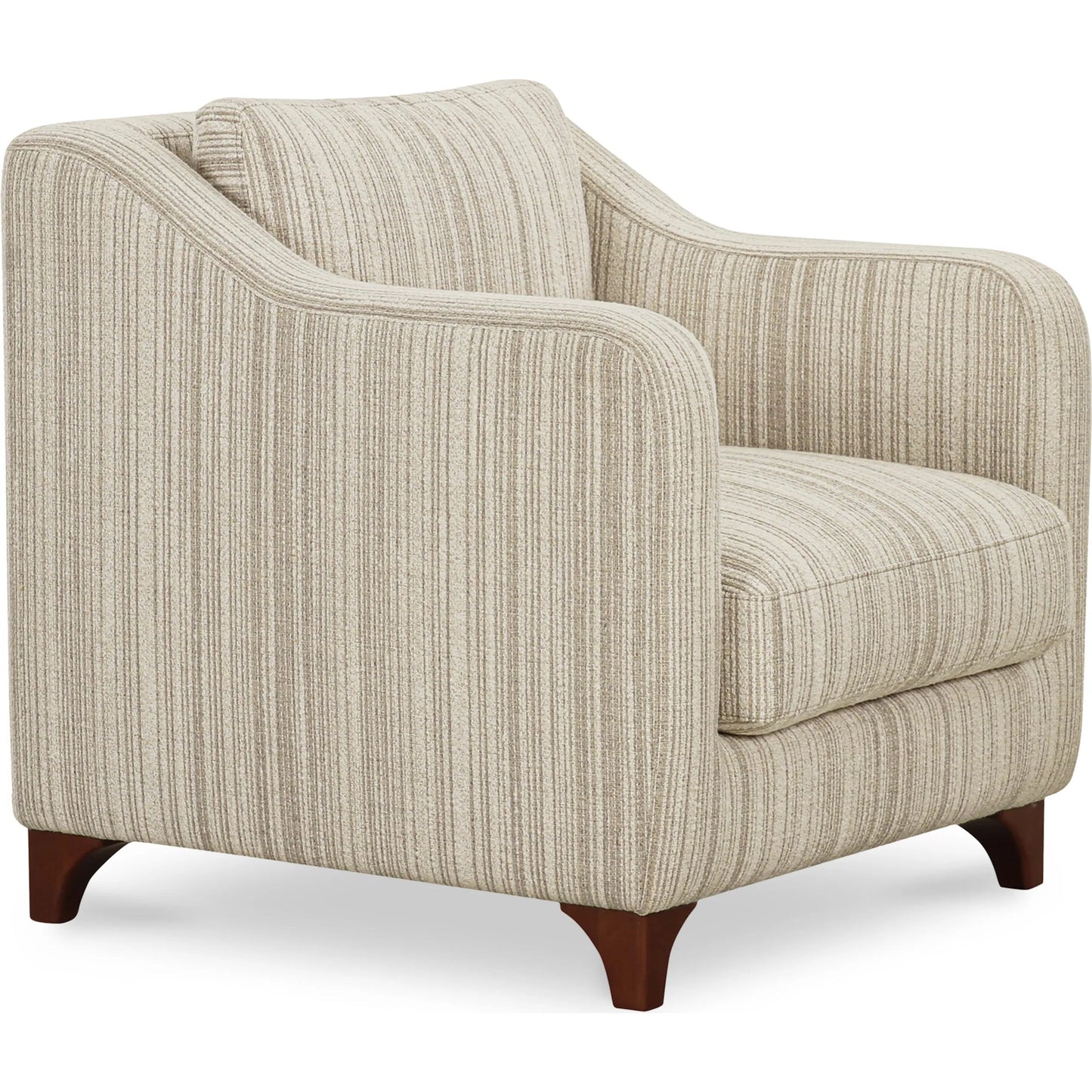 001 SI-2368094 | Primary Silo | Hewitt Accent Chair Stripe by Moe's Home Collection in beige stripe. Made from upholstery: 100% polyester, birch wood leg, foam, fiber seat, plywood frame in a transitional style.