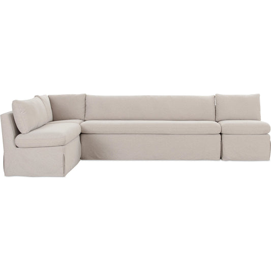 Fable Slipcover Dining Banquette L Shape by Moe's Home Collection in beige. Made from upholstery: 100% polyester, foam, plywood in a unique style.