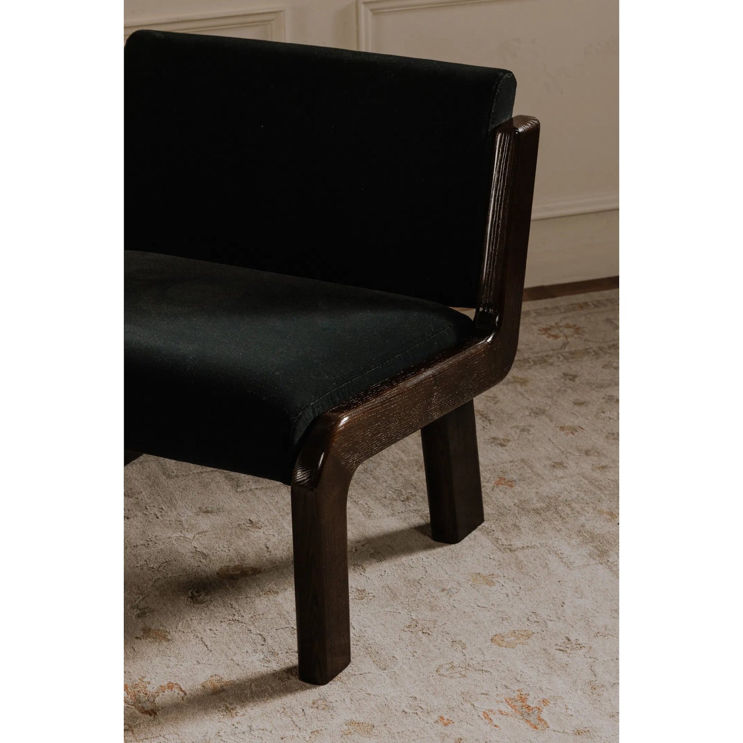 011 SI-2441360 | Lifestyle | Edie Accent Chair by Moe's Home Collection. Made from 100% polyester, solid ash leg, high density foam seat, plywood frame in a traditional style.