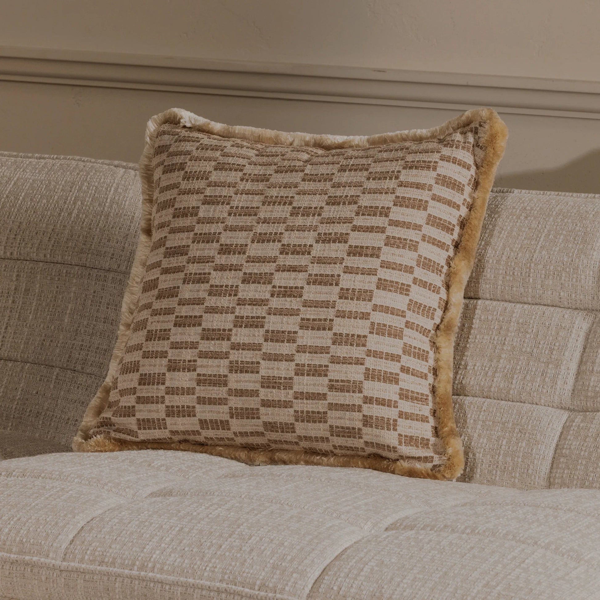 Leone Cushion by Moe's Home Collection. Made from 100% polyester, cushion 60% feather, 40% fibre in a traditional style.