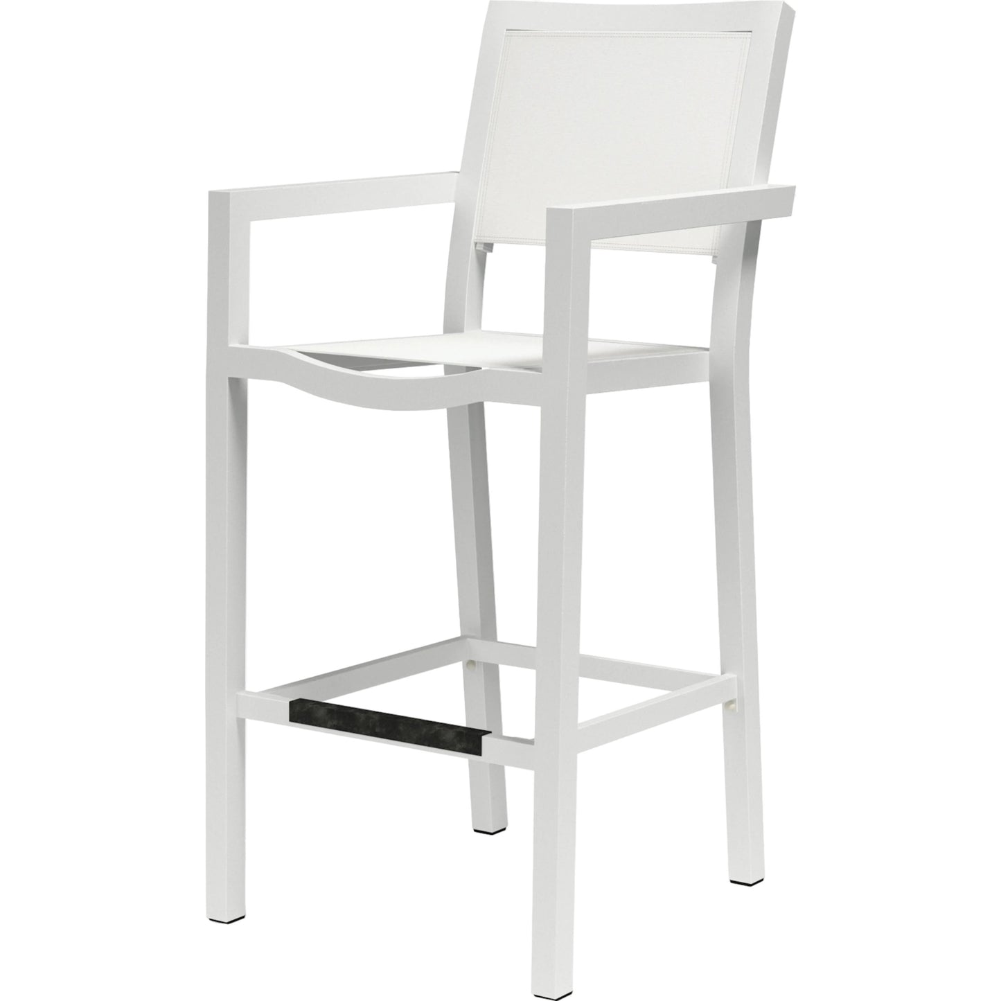 001 SI-2166663 | Primary Silo | Naples Outdoor Sling Barstool by Sunset West in white. Made from aluminum in a modern style.