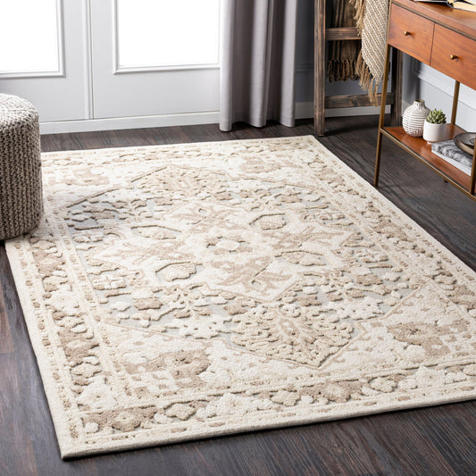 Oakland Rug - 26212 by Surya in light slate, cream, beige, taupe. Made from 100% wool in a unique style.
