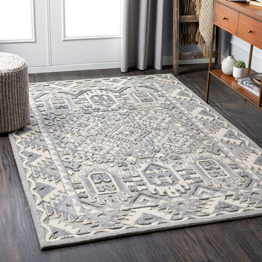 Oakland Rug - 26222 by Surya in beige, charcoal. Made from 100% wool in a unique style.