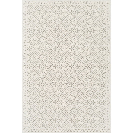 Oakland Rug - 26214 by Surya in cream, light beige, light slate. Made from 100% wool in a unique style.