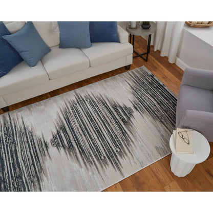 Micah Diamond Rug - 39LRF by Feizy in black, silver, taupe. Made from polyester, polypropylene in a unique style.