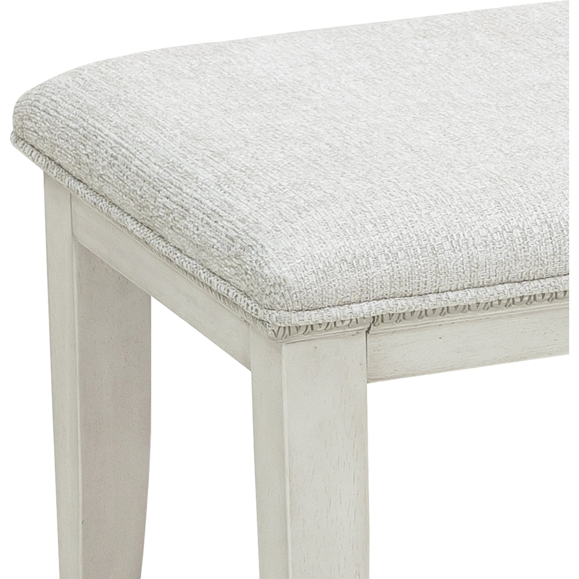 Camila Vanity Stool by Pulaski Furniture in semi-transparent creamy white. Made from ash veneers in a modern style.