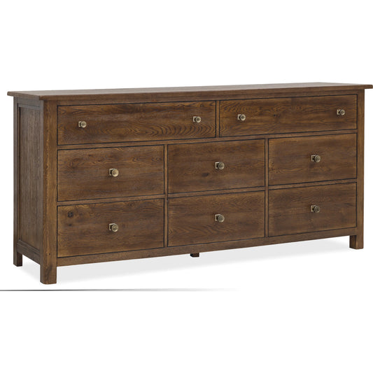 Driftwood Eight-Drawer Dresser by Hooker Furniture. Made from oak solids, oak veneers, cedar in a transitional style.