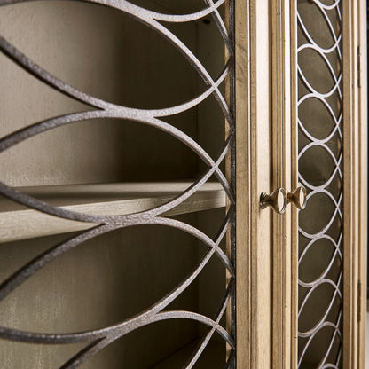 Kairos Display Cabinet by Jonathan Charles in bleached walnut. Made from acacia in a cottage & farmhouse style.