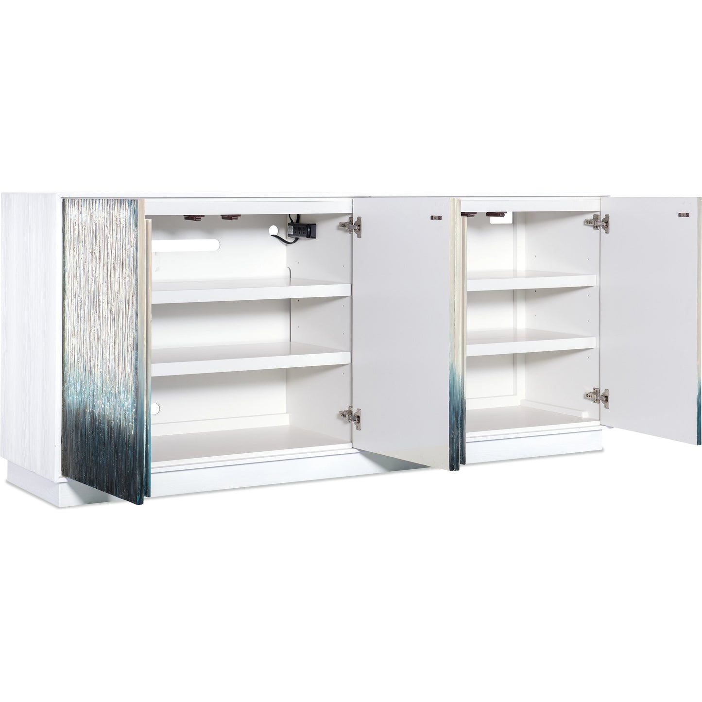 002 SI-2133591 | Additional Silo | Melange Mediterranean Entertainment Credenza by Hooker Furniture in white. Made from pine, maple veneers in a modern style.