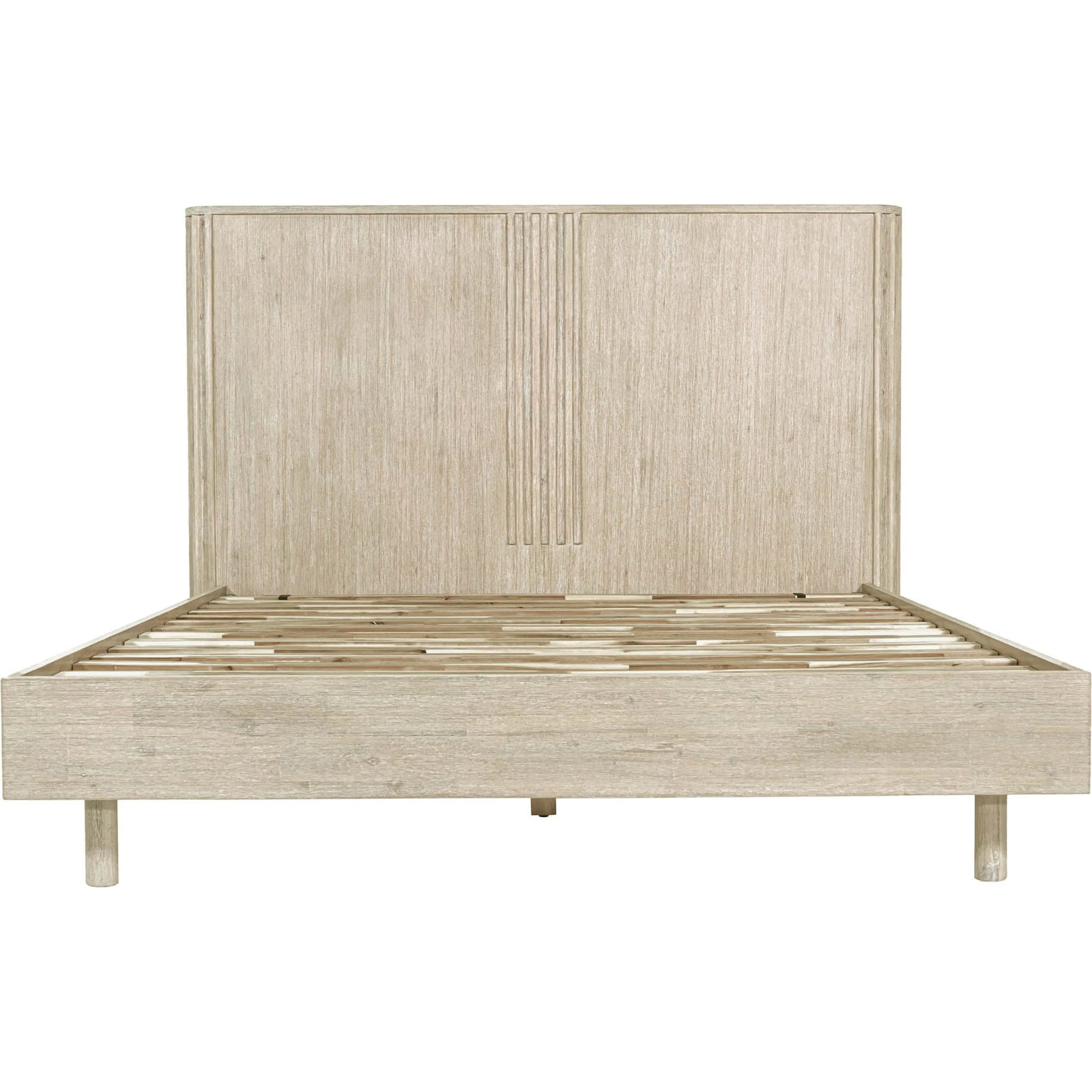 Oasis Bed by LH Imports in beige and natural white washed. Made from solid acacia wood in a transitional style.