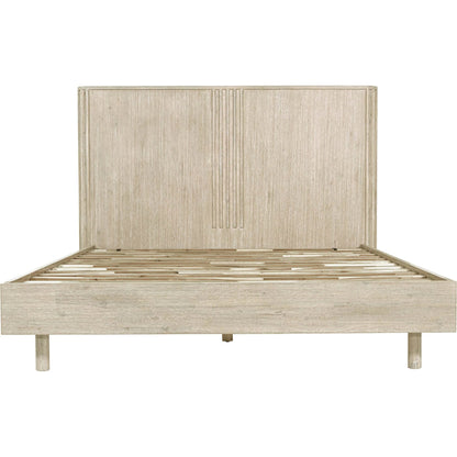 Oasis Bed by LH Imports in beige and natural white washed. Made from solid acacia wood in a transitional style.