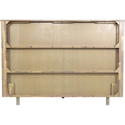 Oasis Bed by LH Imports in beige and natural white washed. Made from solid acacia wood in a transitional style.