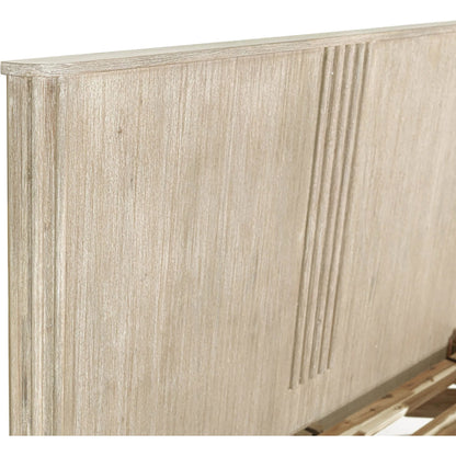 Oasis Bed by LH Imports in beige and natural white washed. Made from solid acacia wood in a transitional style.