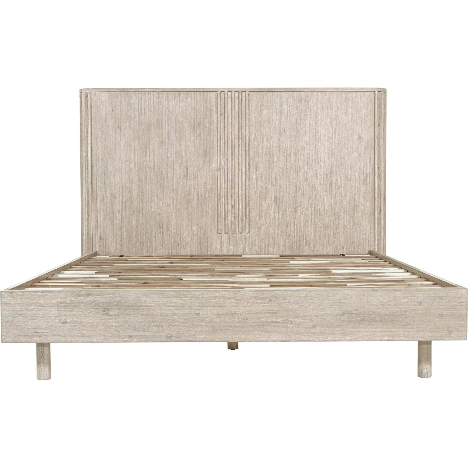 Oasis Bed by LH Imports in beige and natural white washed. Made from solid acacia wood in a transitional style.