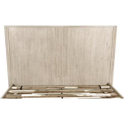 Oasis Bed by LH Imports in beige and natural white washed. Made from solid acacia wood in a transitional style.