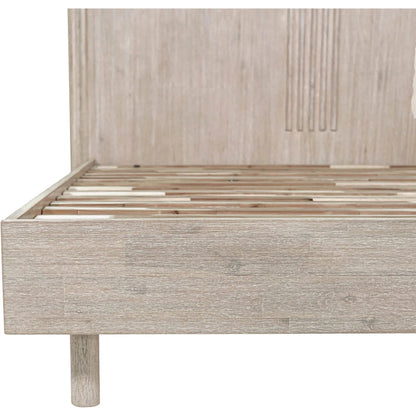 Oasis Bed by LH Imports in beige and natural white washed. Made from solid acacia wood in a transitional style.