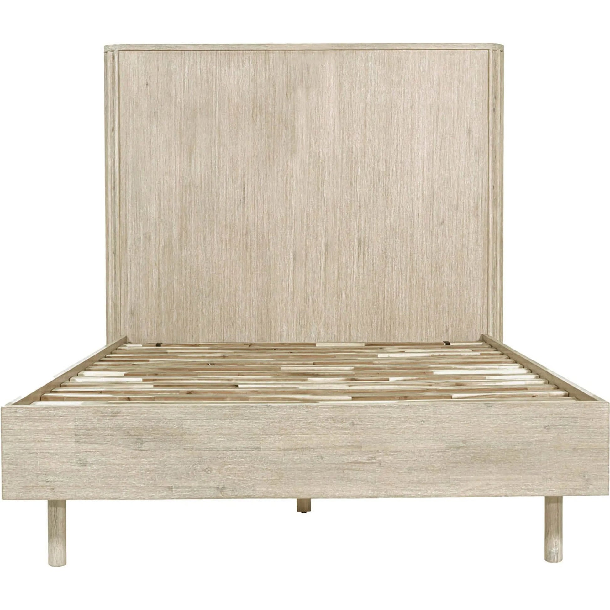 Oasis Bed by LH Imports in beige and natural white washed. Made from solid acacia wood in a transitional style.