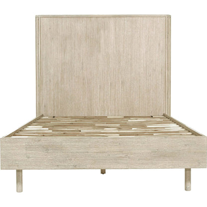 Oasis Bed by LH Imports in beige and natural white washed. Made from solid acacia wood in a transitional style.