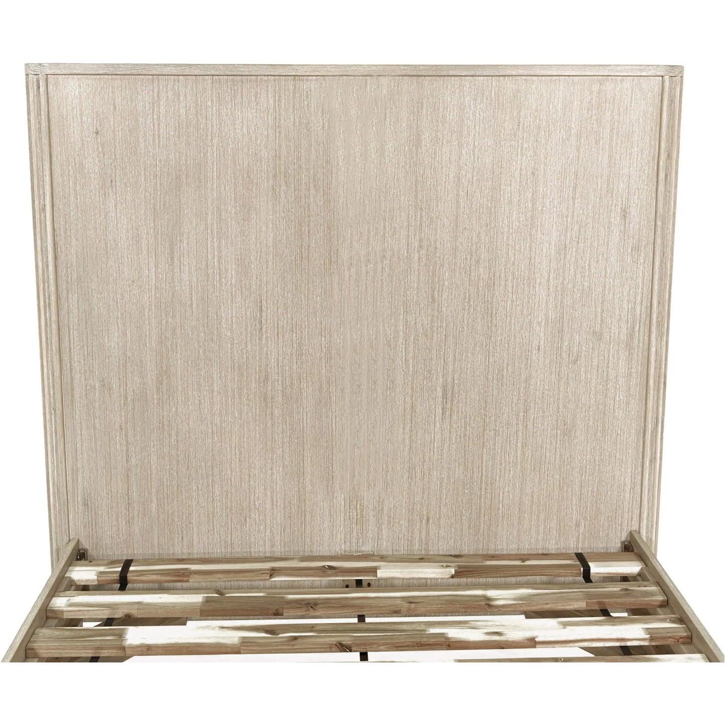 025 SI-2325143 | Closeup | Oasis Bed by LH Imports in beige and natural white washed. Made from solid acacia wood in a transitional style.