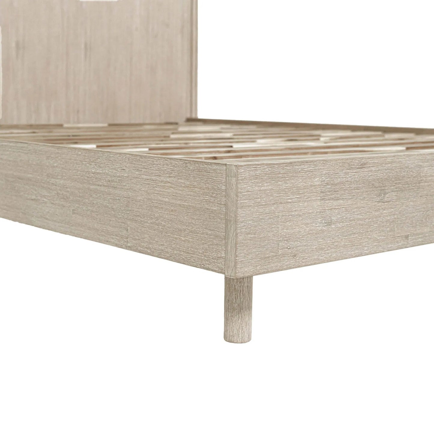 028 SI-2325143 | Closeup | Oasis Bed by LH Imports in beige and natural white washed. Made from solid acacia wood in a transitional style.