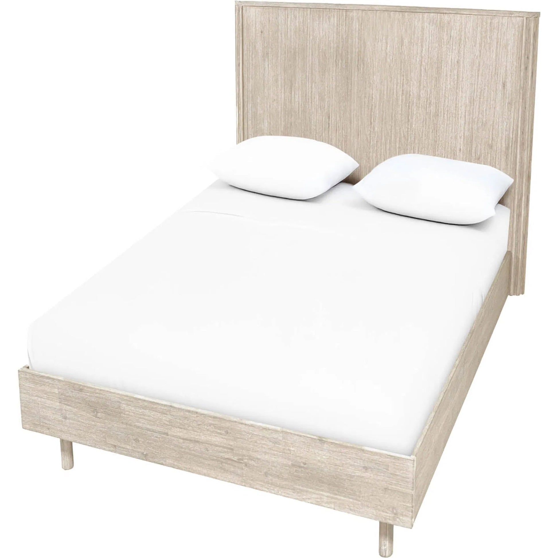 Oasis Bed by LH Imports in beige and natural white washed. Made from solid acacia wood in a transitional style.