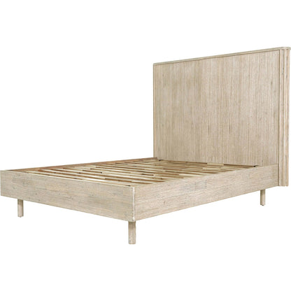 Oasis Bed by LH Imports in beige and natural white washed. Made from solid acacia wood in a transitional style.