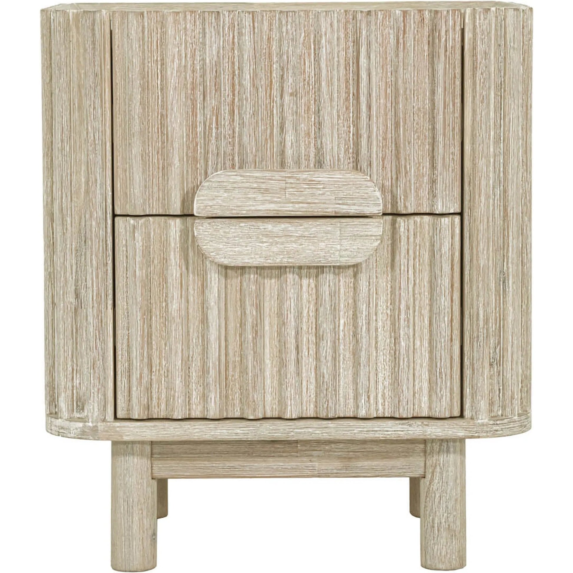 Oasis Nightstand by LH Imports in beige and natural white washed. Made from solid acacia wood, mdf acacia veneer in a transitional style.