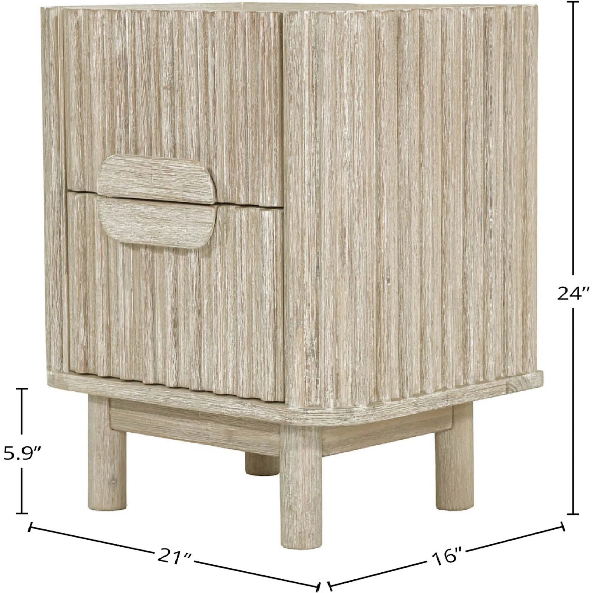 Oasis Nightstand by LH Imports in beige and natural white washed. Made from solid acacia wood, mdf acacia veneer in a transitional style.