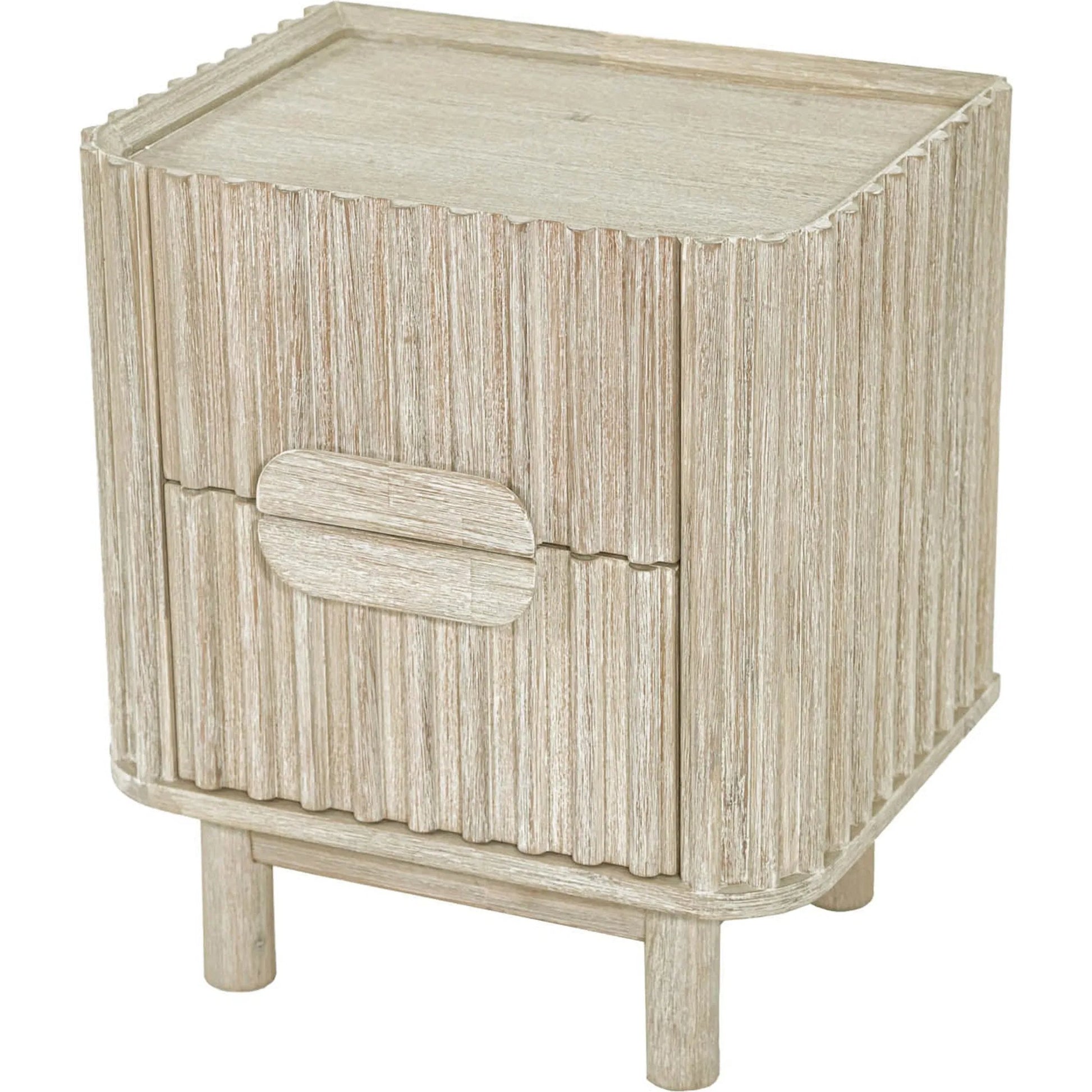 Oasis Nightstand by LH Imports in beige and natural white washed. Made from solid acacia wood, mdf acacia veneer in a transitional style.