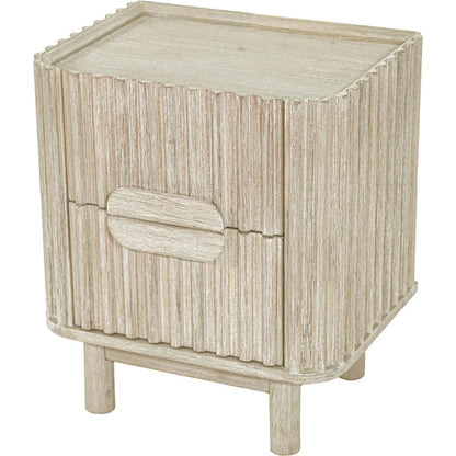 Oasis Nightstand by LH Imports in beige and natural white washed. Made from solid acacia wood, mdf acacia veneer in a transitional style.