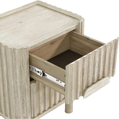 Oasis Nightstand by LH Imports in beige and natural white washed. Made from solid acacia wood, mdf acacia veneer in a transitional style.