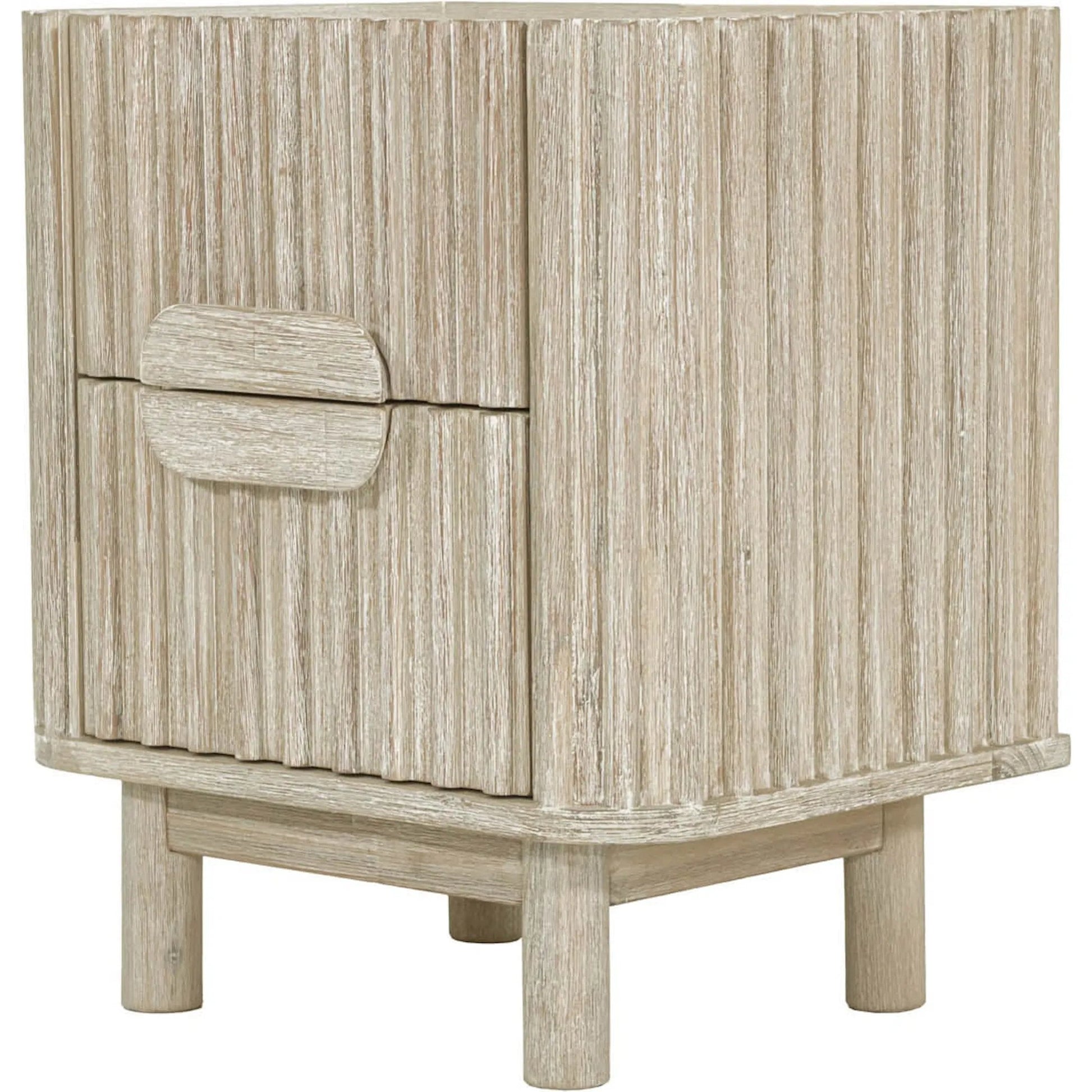 Oasis Nightstand by LH Imports in beige and natural white washed. Made from solid acacia wood, mdf acacia veneer in a transitional style.
