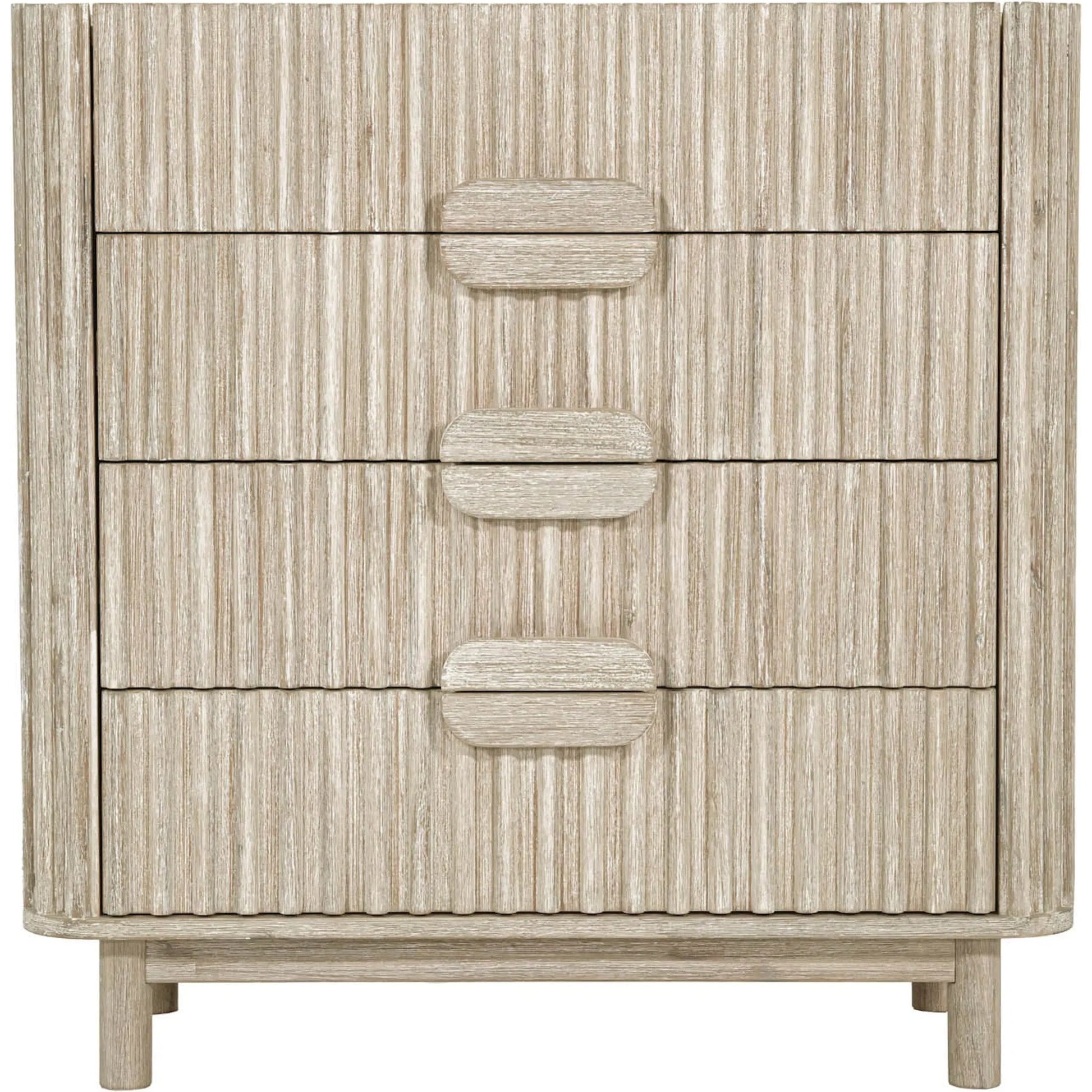 Oasis 4-Drawer Chest by LH Imports in beige and natural white washed. Made from solid acacia wood, mdf acacia veneer in a transitional style.