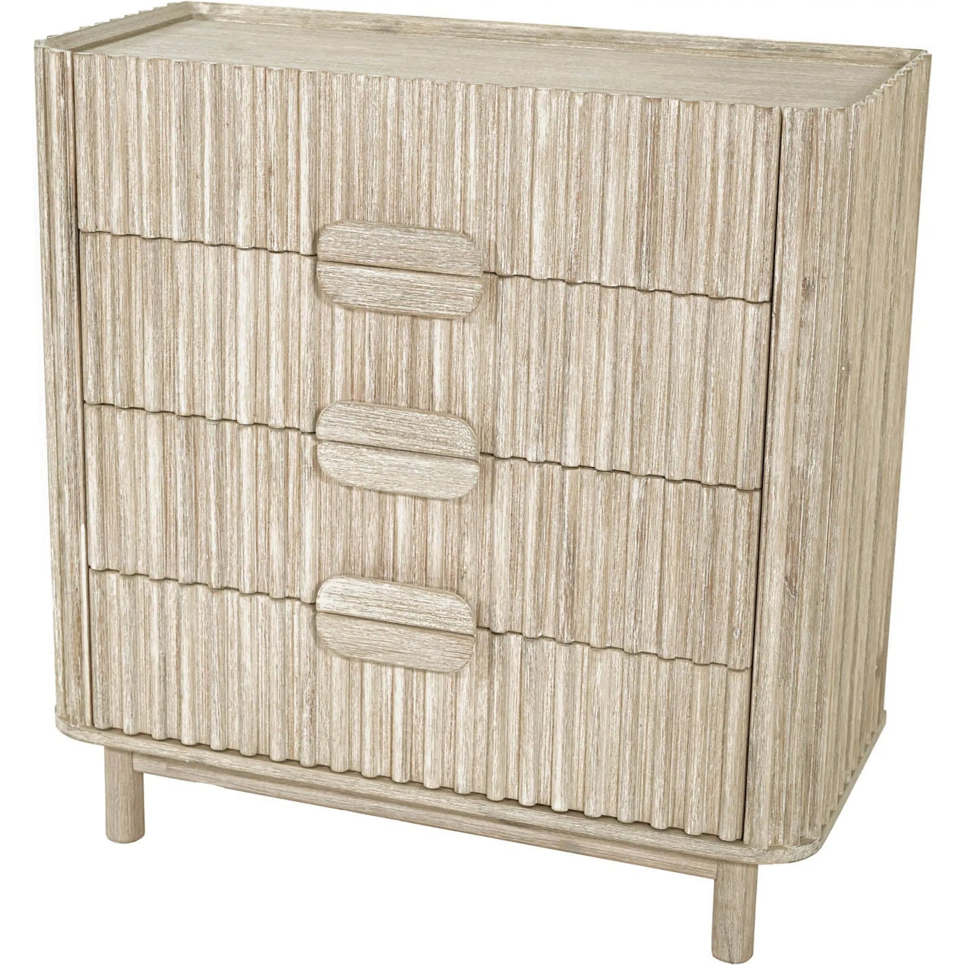 Oasis 4-Drawer Chest by LH Imports in beige and natural white washed. Made from solid acacia wood, mdf acacia veneer in a transitional style.