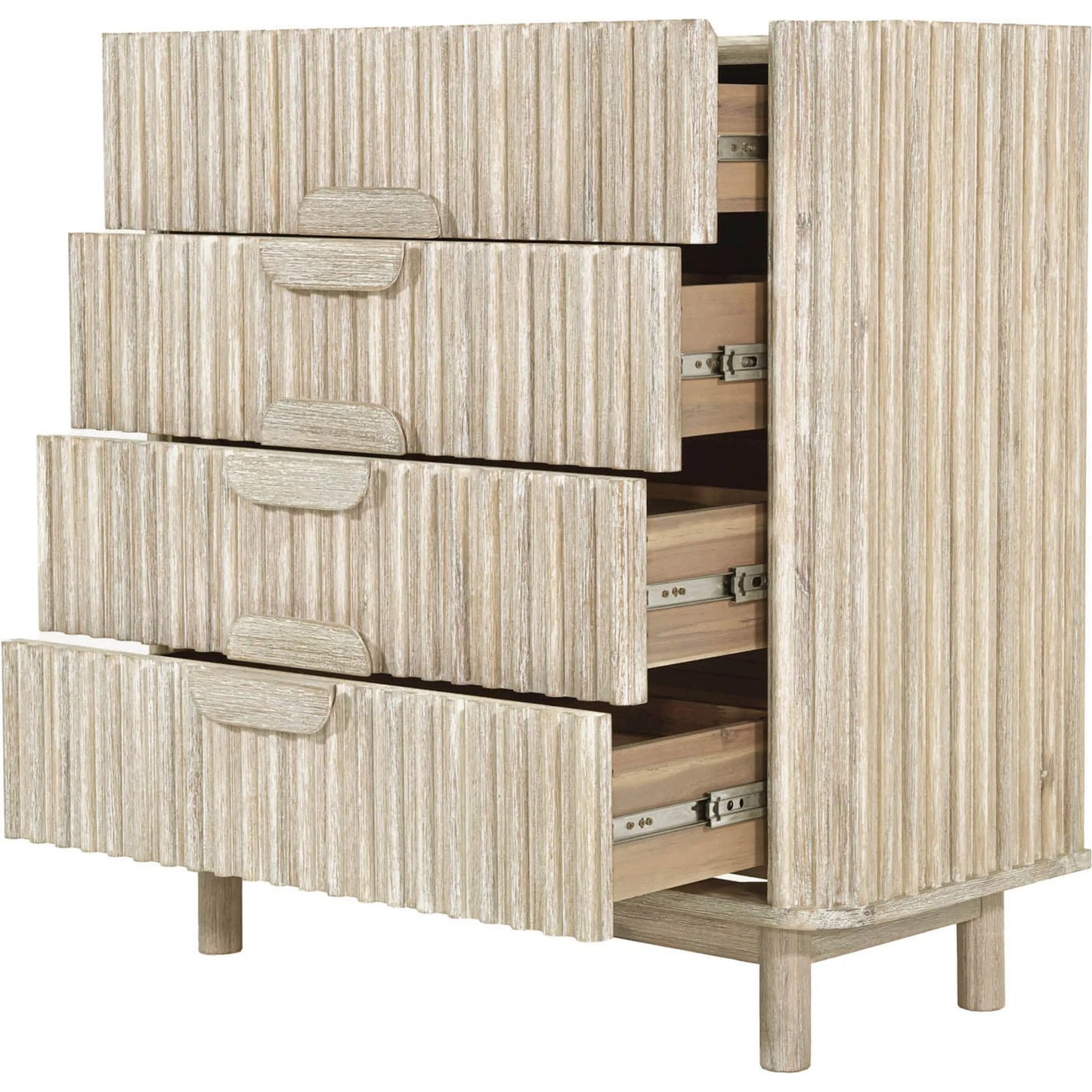 002 SI-2325145 | Additional Silo | Oasis 4-Drawer Chest by LH Imports in beige and natural white washed. Made from solid acacia wood, mdf acacia veneer in a transitional style.