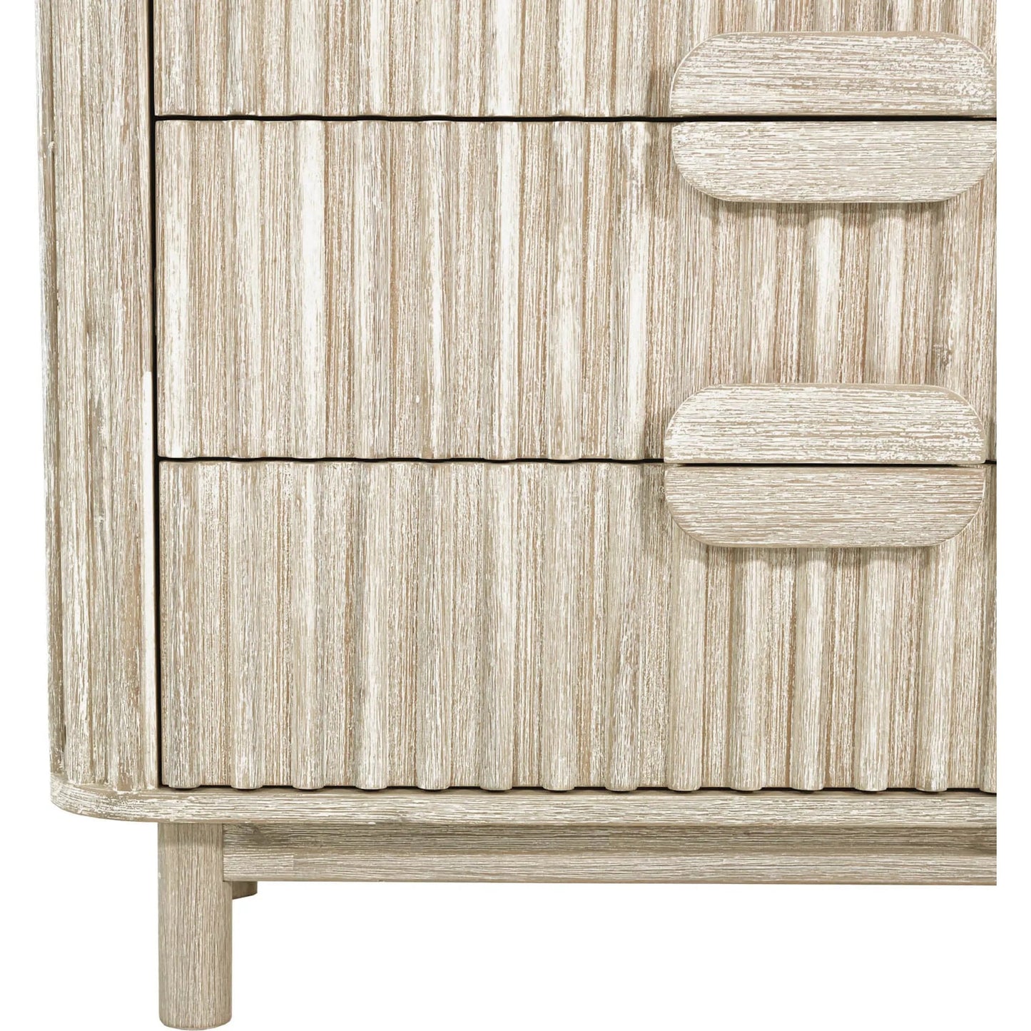 003 SI-2325145 | Closeup | Oasis 4-Drawer Chest by LH Imports in beige and natural white washed. Made from solid acacia wood, mdf acacia veneer in a transitional style.