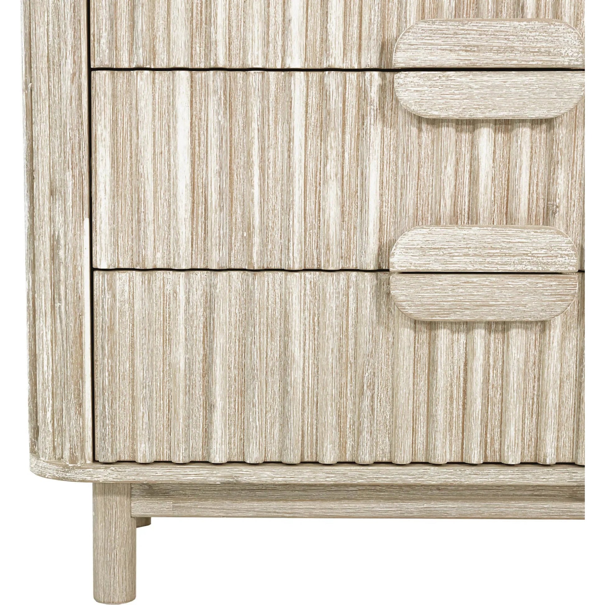 Oasis 4-Drawer Chest by LH Imports in beige and natural white washed. Made from solid acacia wood, mdf acacia veneer in a transitional style.