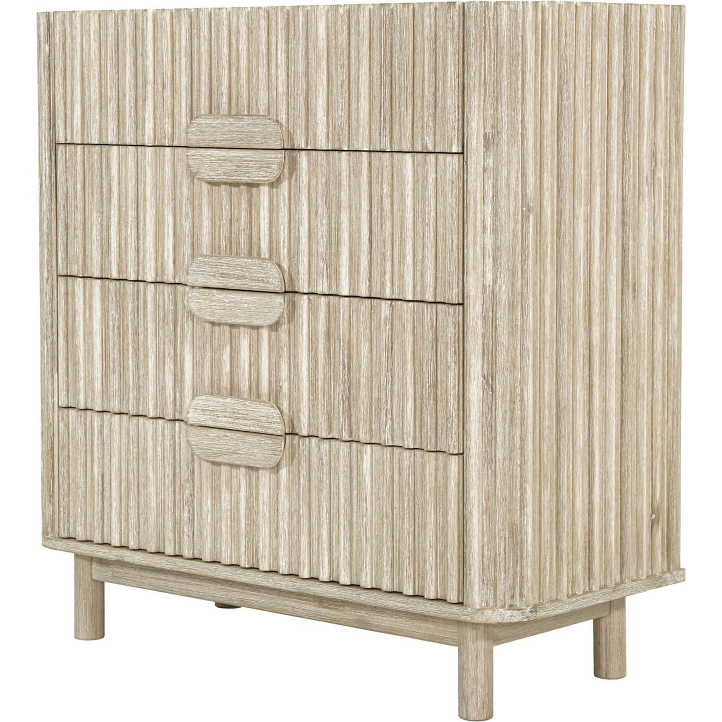 001 SI-2325145 | Primary Silo | Oasis 4-Drawer Chest by LH Imports in beige and natural white washed. Made from solid acacia wood, mdf acacia veneer in a transitional style.