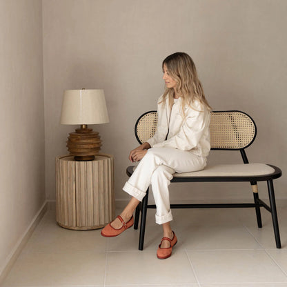 Oasis Side Table by LH Imports in beige and natural white washed. Made from solid acacia wood, mdf acacia veneer in a transitional style.
