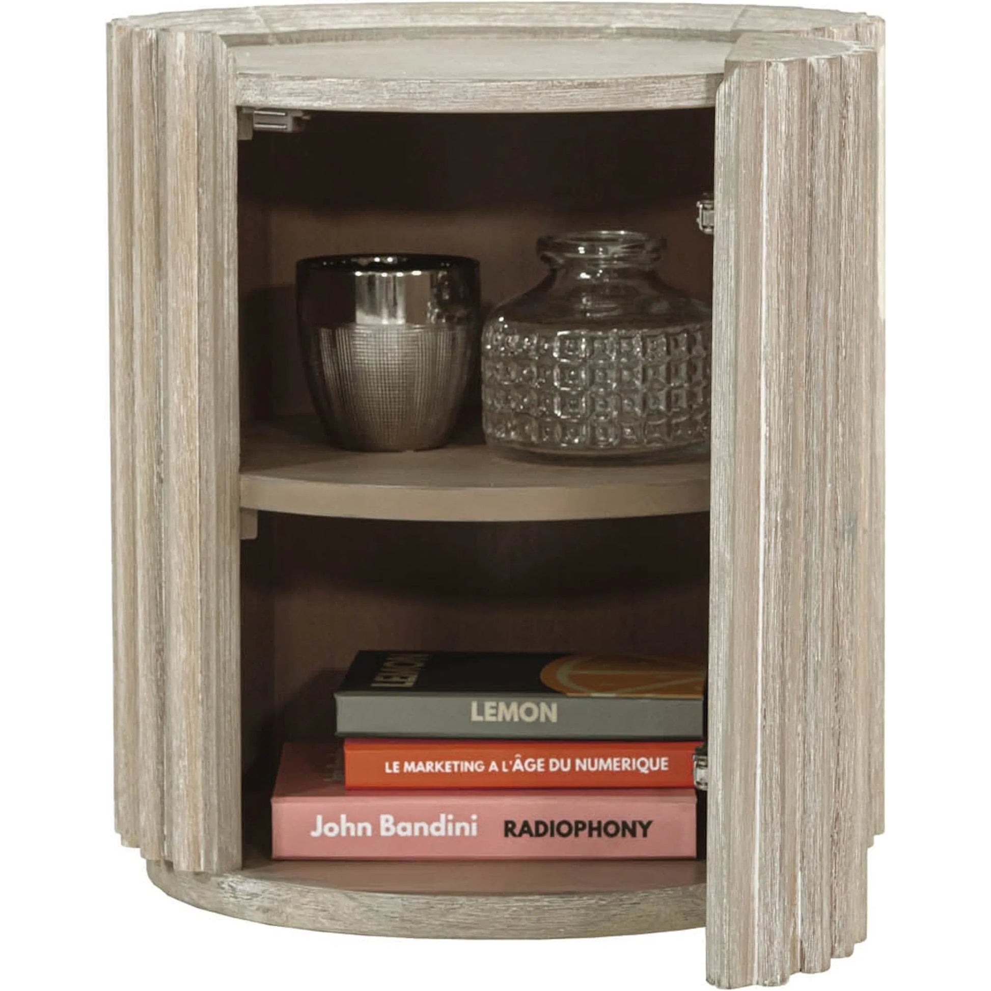 Oasis Side Table by LH Imports in beige and natural white washed. Made from solid acacia wood, mdf acacia veneer in a transitional style.