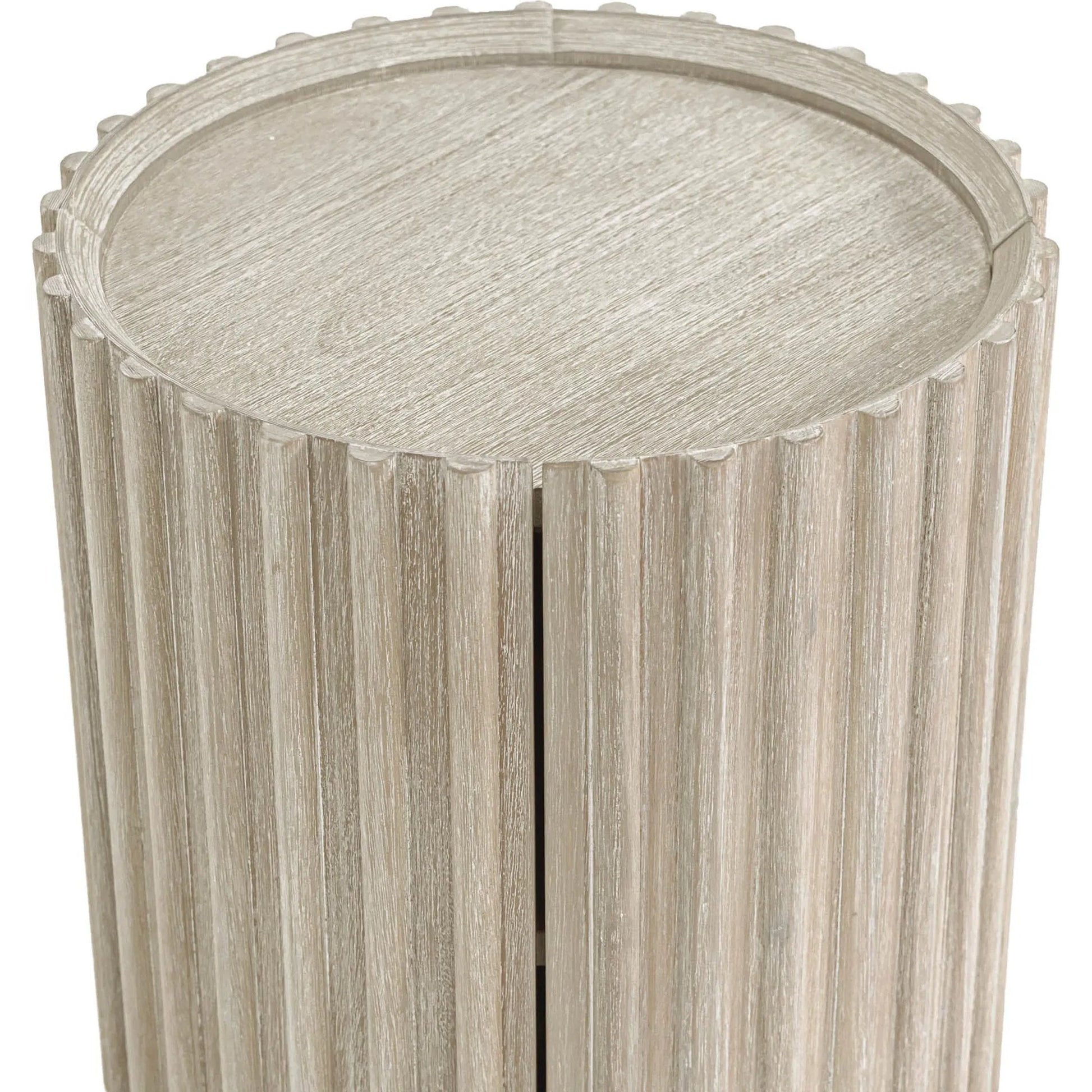 Oasis Side Table by LH Imports in beige and natural white washed. Made from solid acacia wood, mdf acacia veneer in a transitional style.