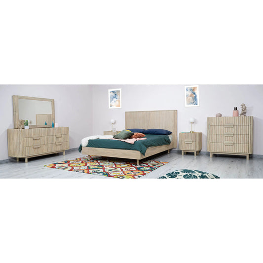 Oasis 6-Drawer Dresser by LH Imports in beige and natural white washed. Made from solid acacia wood, mdf acacia veneer in a unique style.