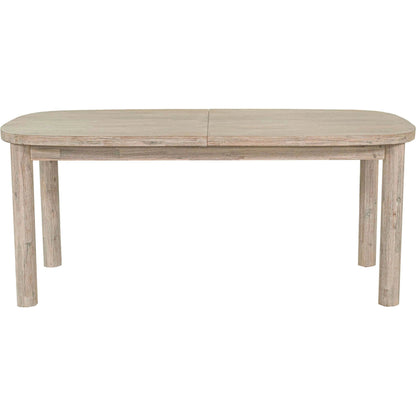Oasis Extension Dining Table (70"/102") by LH Imports in beige and natural white washed. Made from solid acacia wood in a transitional style.
