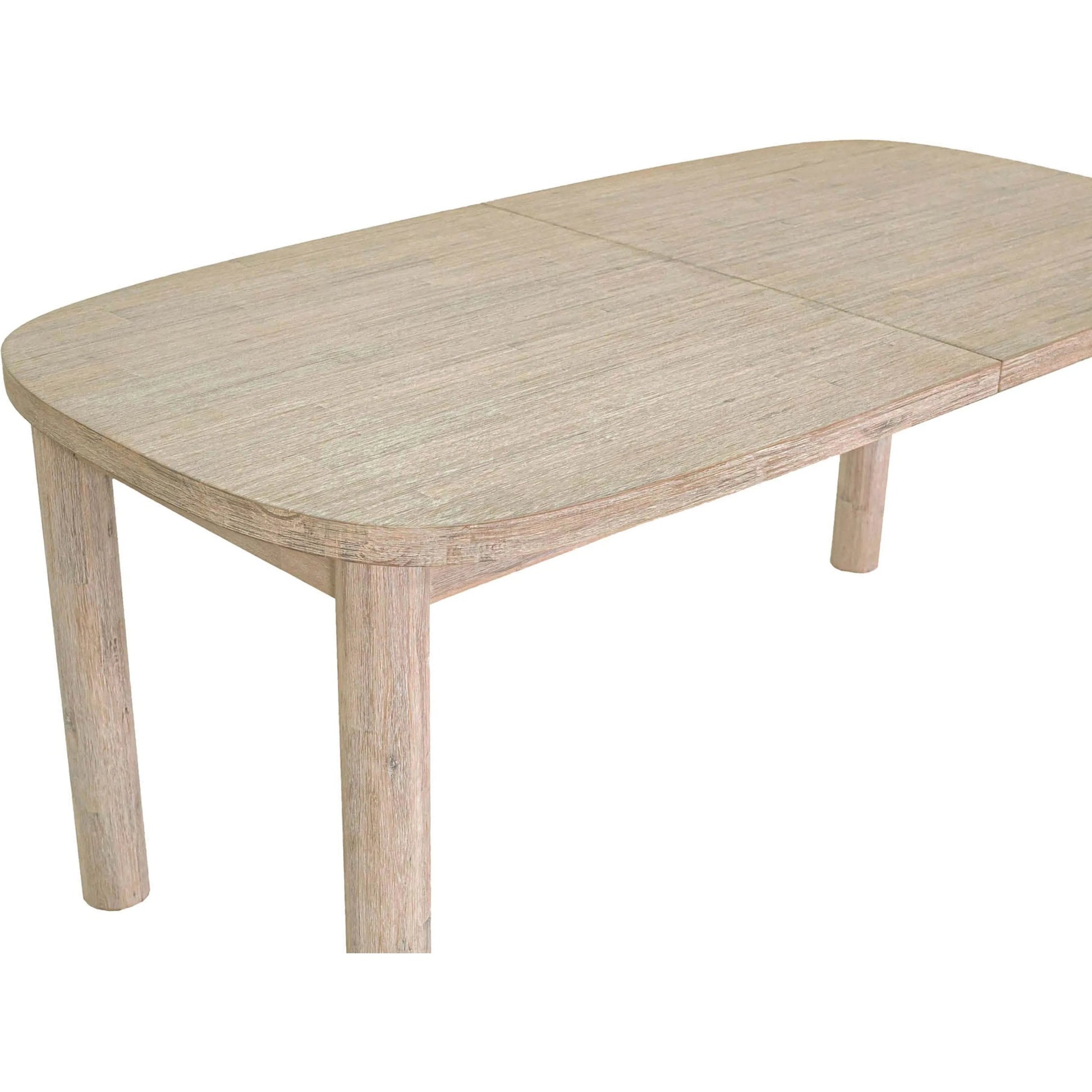 Oasis Extension Dining Table (70"/102") by LH Imports in beige and natural white washed. Made from solid acacia wood in a transitional style.