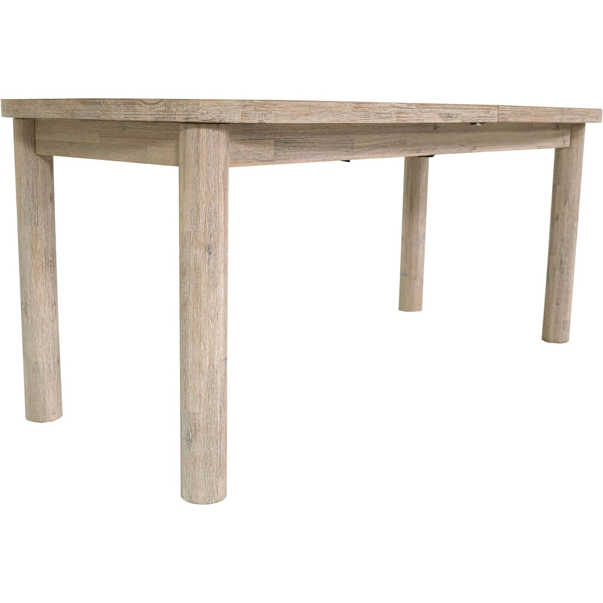 Oasis Extension Dining Table (70"/102") by LH Imports in beige and natural white washed. Made from solid acacia wood in a transitional style.