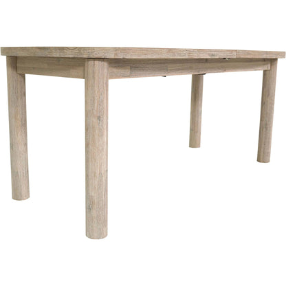 Oasis Extension Dining Table (70"/102") by LH Imports in beige and natural white washed. Made from solid acacia wood in a transitional style.